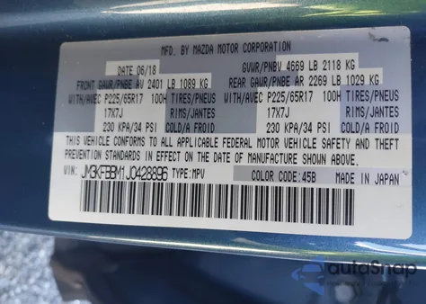 2018 Mazda Cx-5 Sport from USA, damaged, VIN JM3KFBBM1J0428896